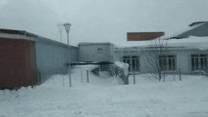 Вид из окна поезда зимой. Под стук колес по железной дороге.