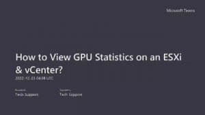 How to View GPU Statistics on an ESXi & vCenter? | GPU Performance - memory usage, temperature