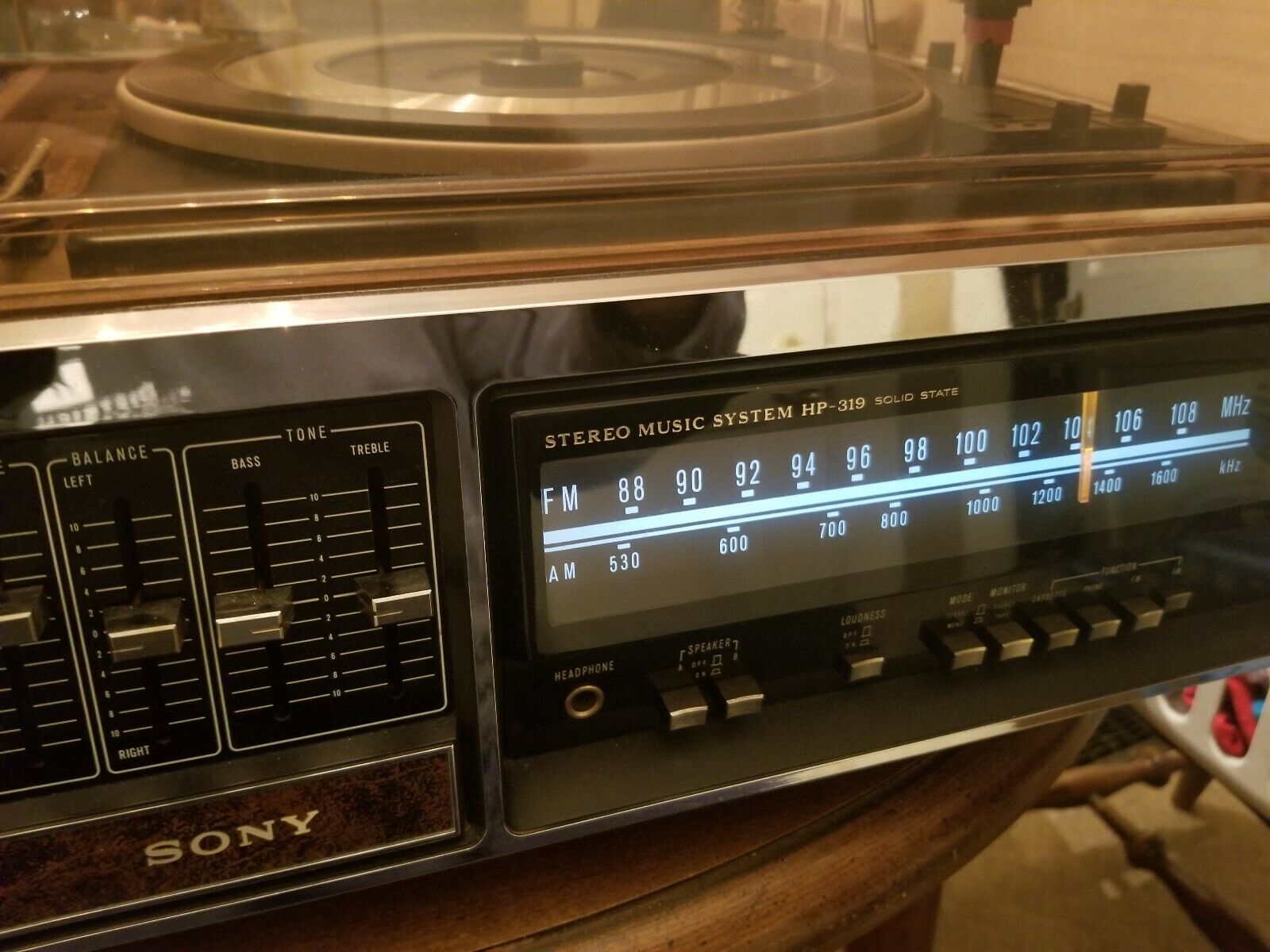 Винтажная МУЗЫКАЛЬНАЯ СТЕРЕОСИСТЕМА SONY 1970-х годов HP-319-ЯПОНИЯ-1972-ГОД