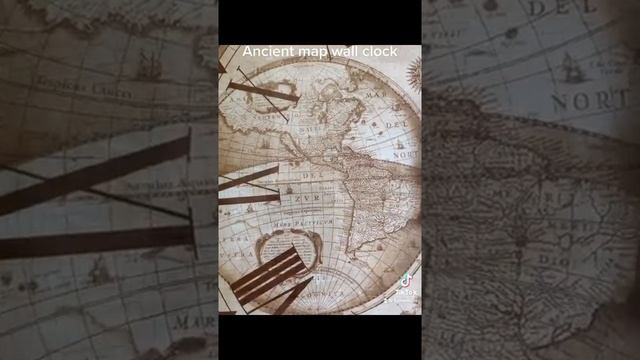 Ancient map wall clock