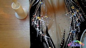 Как сшить купальник для гимнастики.Расклейка страз на купальник (холодной фиксации)