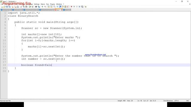 Binary Search In Java Programming