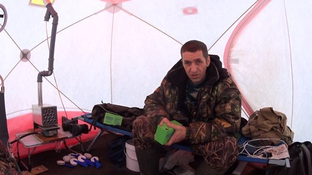 Обзор АКБ и освещения в палатке зимой. Зимняя Рыбалка. смотреть онлайн