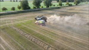 Claas Jaguar - Claas Quadrant - Claas Quadro Pac - Strohbergung 2023 im Oderbruch häckseln-pressen