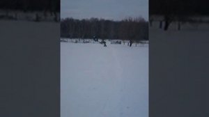 Детский снегоход. снегокат гусеница .мотор. испытания. 1