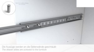 Монтаж шариковых направляющих полного выдвижения