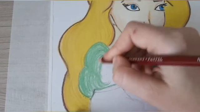 Рисуем принцессу Лебядь пастельными карандашами смотреть онлайн