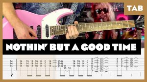 Poison - Nothin’ But a Good Time (1/2 step Down) - Guitar Tab | Lesson | Cover | Tutorial