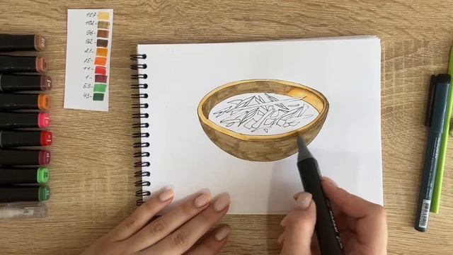 Как нарисовать борщ карандашом и скетч маркерами | Рисунок для детей, поэтапно и легко
