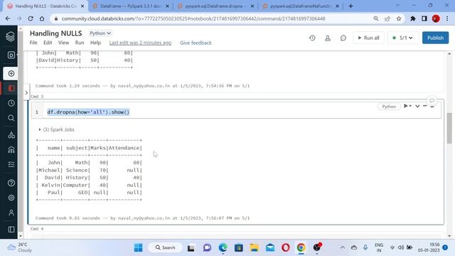 28. Handling Null using dropna or na.drop in Pyspark | Databricks for Beginners | Azure Databricks смотреть онлайн