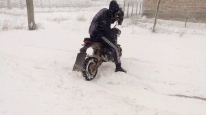 Honda GROM электрический, неудачный выезд зимой!)