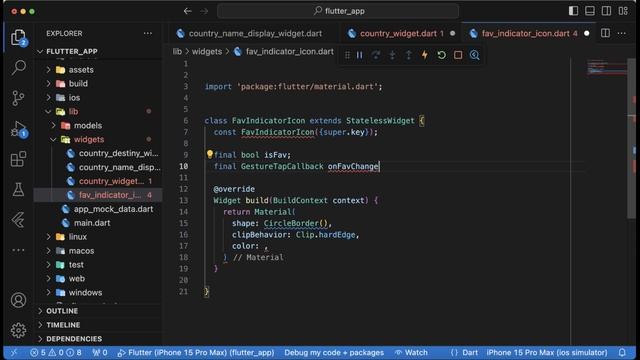 Flutter ListView. Application for countries