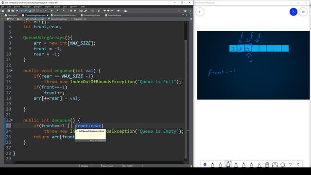 Queue Implementation using Arrays and Linked List in Java | Enqueue | Dequeue| Data structures смотреть онлайн
