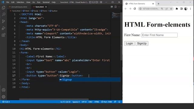 HTML Form Elements Tutorial | Form Elements in HTML | HTML Tutorial For Beginners | SimpliCode