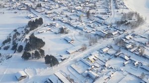 Село Новый Васюган с высоты птичьего полёта