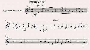 Вотс С. "Hary Scary" - видео-минусовка и ноты для блокфлейты, темп 80
Лёгкая джазовая пьеса. Караоке