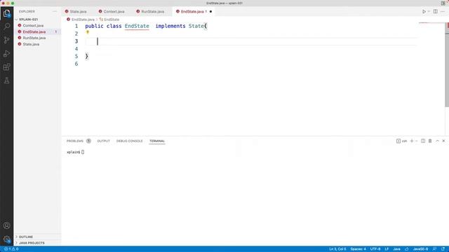 How to Build a State design pattern using java with example