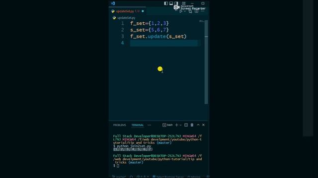 #49 update set | python tip and tricks #short