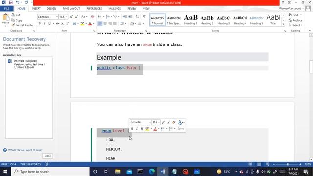JAVA: Enumeration(Enum)