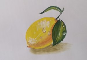 РИСУЕМ КАПЛИ ВОДЫ НА ФРУКТЕ