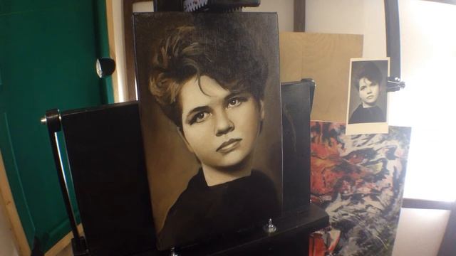 Рисую портрет по фото в технике гризайль смотреть онлайн