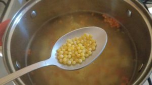 Суп с птитимом и сушеными грибами