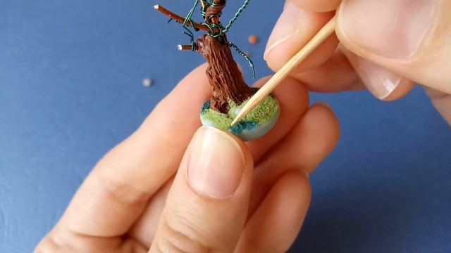 Лепим мох из полимерной глины / polymer clay moos DIY
