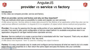 AngularJS  provider vs service vs factory - Part 1 of 4