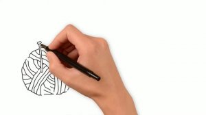 Клубок ниток и спицы - картинка для рисованного видео или как нарисовать клубок ниток