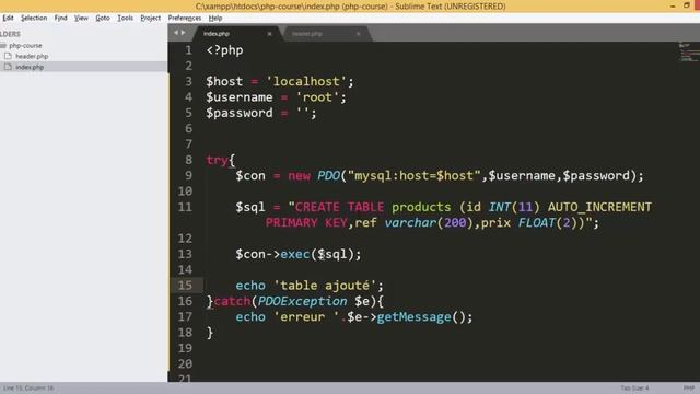 Web developer masterclass from the beginning part 100 (create table pdo) смотреть онлайн