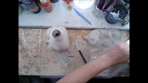 Декор бутылки папье - маше.