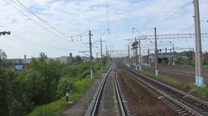 Станция Кемь из последнего вагона (Октябрьская ж\д, РЖД)