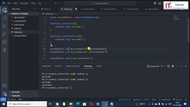NodeJS Tutorial - 6 in Hindi 2023, Custom Event #nodejstutorial #nodejs