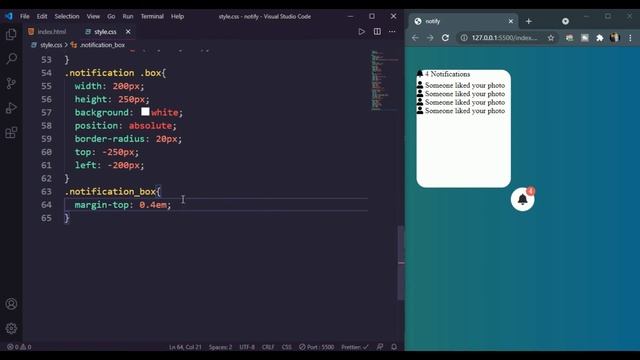 Notification Button UI Design  Using Html, CSS And JS