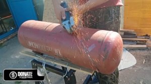 как распилить газовый баллон под 45 градусов