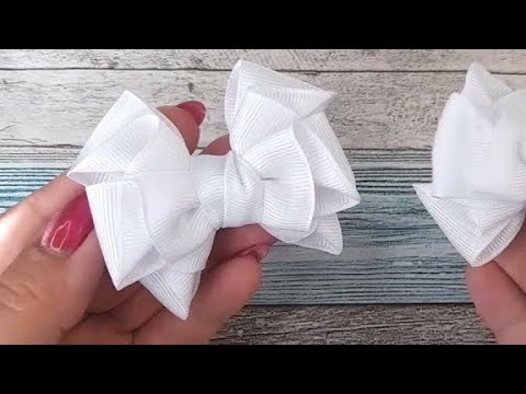 Быстро и легко бантики на 1 сентября ! Школьные бантики своими руками Канзаши для начинающих