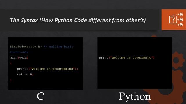 Section 04 Point 01 - Python Syntax (Compare Python Syntax with C programming)