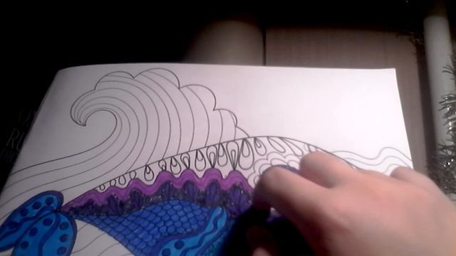 Урок 1 ч.2/ учимся рисовать красиво и акуратно под шаблон. И дорисовка рыбы. смотреть онлайн