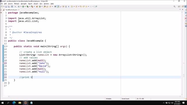 How to remove null values from list using java 8 lamda | Java Inspires
