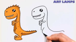 How to Draw T Rex easy / Как нарисовать Тирекса (Тираннозавра) легко
