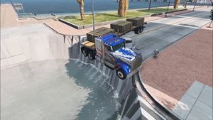 Тачки против гигантской ямы - игра BeamNG.Drive