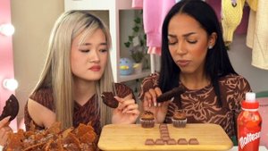 ASMR MUKBANG CHOCOLATE DESSERTS | ICE CREAM COOKIES CAKE | feat. ALISHA from XO TEAM