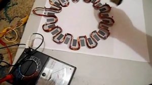 Однофазный синхронный генератор переменного тока и одна волновая катушка