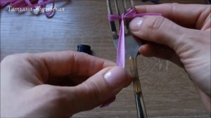 ❖Как сделать маленький бантик для куклы Тильда Ч.1 Простой бантик на вилке/Tilda4kids