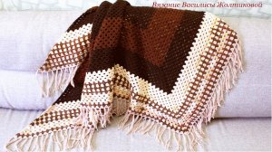 Шаль крючком бабушкин квадрат Василиса