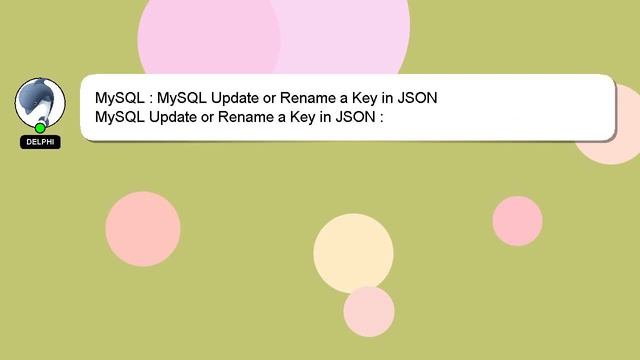 MySQL : MySQL Update or Rename a Key in JSON смотреть онлайн