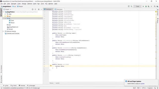 Builder design pattern