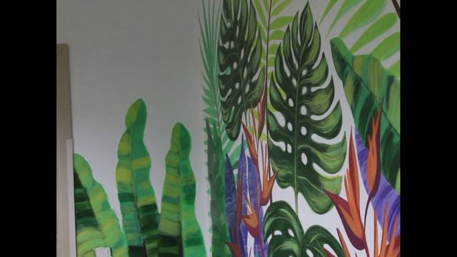 Interior jungles mural. Интерьерная роспись стен, джунгли. смотреть онлайн