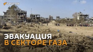 Палестинцы эвакуируются на юг сектора Газа под наблюдением ЦАХАЛ