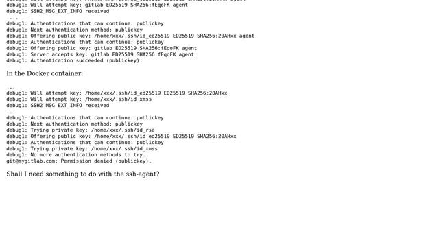 git Permission denied on Docker container with private key смотреть онлайн